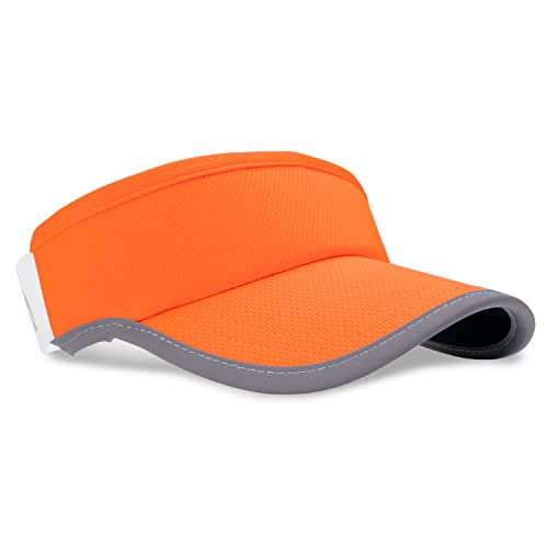 Headsweats Unisex Adult Lightweight Performance Running Reflective Visor - color: Hi Viz Orange Reflective