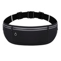 Slim Running Belt Fanny Pack for Men Women, Adjustable Running Phone Holder with 3 Pockets, Reflective Fitness Fanny Pack for Phones up to 7.2 inch, Water Resistant Sports Waist Bag, Black - color: Black