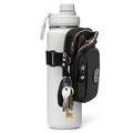 Gym Water Caddy with Phone Holder, Water Bottle Sleeve Bag with Pocket for Cards, Keys, Wallet, Gym Bottle Accessories for Men Women - color: Black