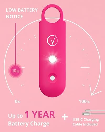 Vantamo Personal Alarm for Self Defense with Low Battery Notice, Strobe Light & Extra Loud 130 dB Double Speakers Safety Keychain Set for Women, Rechargeable Panic Button for Womens Self Defense - color: Watermelon