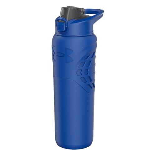 Under Armour 24Oz Stainless Steel Water Bottle, Insulated, Carabiner Easy Carry Hook, Leak Proof, Kids & Adults, All Sports, Gym - color: Solid Royal