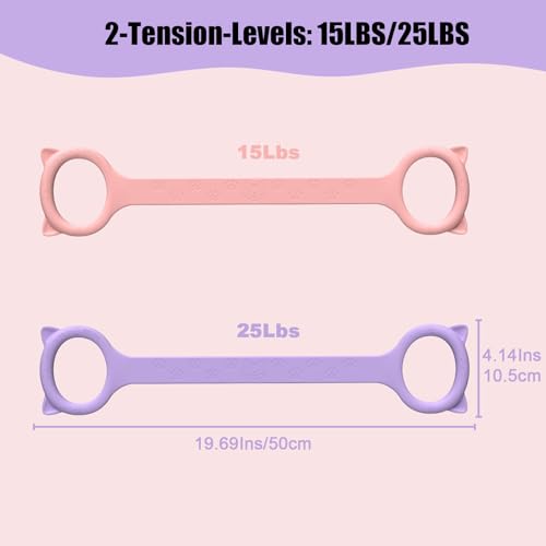 Figure 8 Resistance Bands with Handles,Silicone Exercise Band Set - color: B01-2Pcs Pink 15Lb & Purple 25Lb