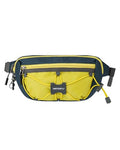 WATERFLY Small Fanny Pack RFID Blocking Travel Hiking Crossbody Waist Bag - color: Yellow-Blue