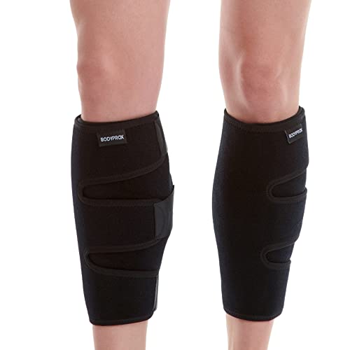 Bodyprox Calf Support Brace 2 Pack, Adjustable Shin Splint Compression Wrap - size: L/XL