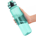 OLDLEY 32oz Sports Half-Frosted Clear Water Bottle with Anti-Dust Chug Lid - color: Half‑Frosted Mint, size: 32 Ounces