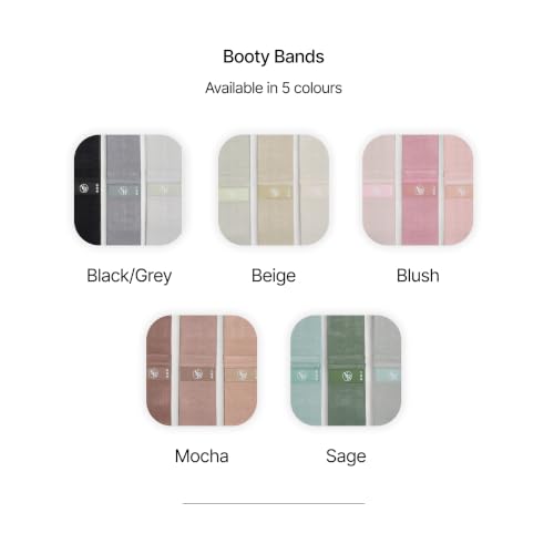Fabric Booty Bands Set, 3 Resistance Levels for Pilates - color: Beige