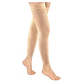 Ktinnead 20-30mmHg Thigh High Compression Socks for Women Men, Footless - color: Beige, size: 3X-Large