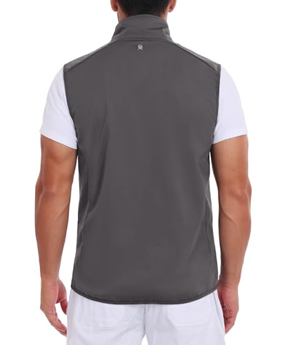 Little Donkey Andy Men's Softshell Vest Lightweight Windproof Waterproof - color: Basic Gray, size: Large