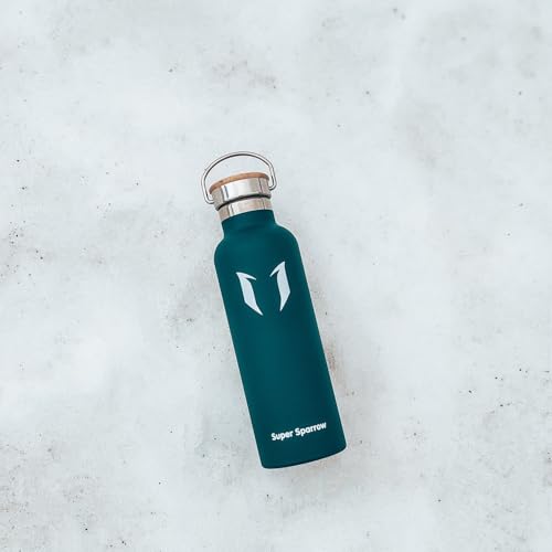 Sparrow Metal Water Bottle with Straw - Insulated Water Bottles Kids 500ml - color: Dark green, size: 16.9 Ounces