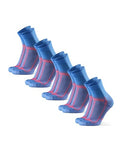 DANISH ENDURANCE Running Socks for Men & Women, Quarter Socks, 3 & 5-Pack - color: Blue, size: Medium