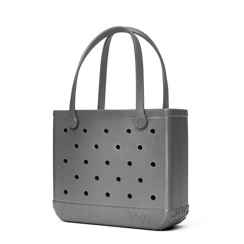 BOGG BAG Medium Tote – 15” x 12.5” x 5” – Essential Bags for Beach, Pool, Boat, Sports, Tailgating, Cruise, Travel - color: Silver Shimmer