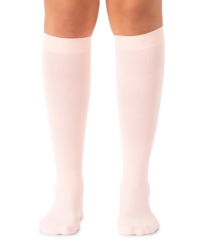 Comrad Breathable Knee High Compression Socks with Targeted Arch Support - color: Rose, size: Large