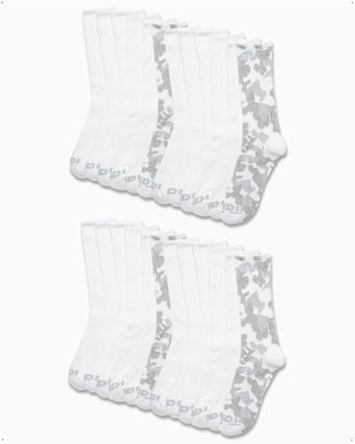 AND1 Mens Athletic Crew Socks 24 Pack Cushioned Comfort Socks - color: White Camo