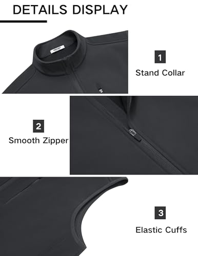 COOFANDY Mens Lightweight Golf Softshell Vests Windproof Sleeveless Jacket - color: Dark Grey, size: Large