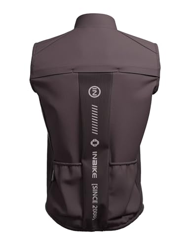 INBIKE Unisex Cycling Vest Windproof Lightweight Sleeveless Jacket - color: Brown, size: Small