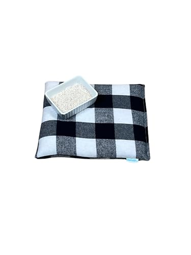 HOME COMFORT Black Plaid Regular Therapeutic Microwavable Heating & Cooling Pad – Natural Rice Pack (10x7 inches) - color: Black