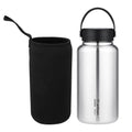 Stainless Steel Water Bottle 1050ml Wide Mouth with Loop Cap - color: With Loop Cap