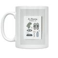 Zen Running Training Log Mug - Hand-Drawn Runner Design - 11 oz Ceramic