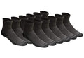 Dickies Men's Dri-Tech Moisture Control Quarter Socks, Available in M-XXL (6, 12, 18 Pairs) - color: Charcoal (12 Pairs), size: Medium