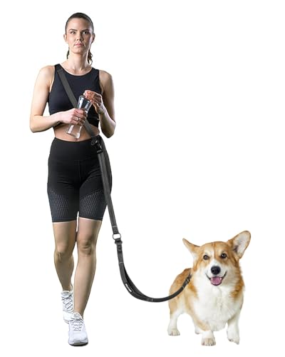 Hands Free Dog Leash, Multifunctional Crossbody Dog Leash - color: Black, size: Medium-5.3-7.9ft