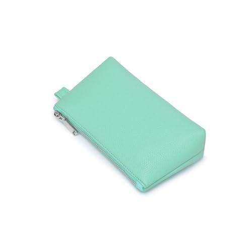Small Makeup Bag for Purse, Leather Cosmetic (Light Green) - color: Light Green