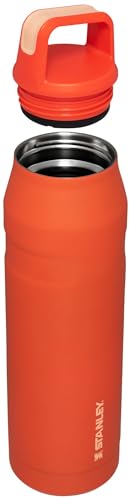 Stanley IceFlow Cap and Carry Water Bottle | Wide Mouth Twist Lid | Lightweight & Leakproof for Travel & Sports | Insulated Stainless Steel | BPA-Free - color: Tigerlily, style: 36 Oz
