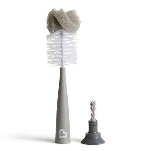 Munchkin® Sponge™ Baby Bottle Brush Set with Nipple Brush, 2 Pack - style: Modern Bottle Brush, Grey