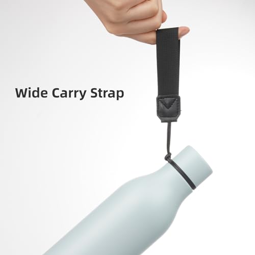 Konokyo 18 oz Insulated Stainless Steel Metal Water Bottle with Strap - color: Foggy Blue, size: 18 Ounces