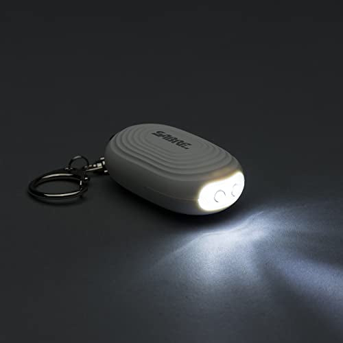 SABRE 2-in-1 Personal Alarm with LED Light, 130dB Personal Safety Siren, Snap Hook for Instant Access, 1,250 Foot (381 Meters) Range, Compact Design for Easy Attachment to Purse, Bag, or Keys - color: White