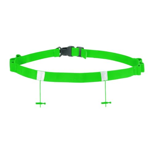 PATIKIL Triathlon Belt Bib Holder, Elastic Marathon Race Number Belt Marathon Running Race Belt with 6 Gel Loops for Marathon Racing Cycling, Green - color: Green