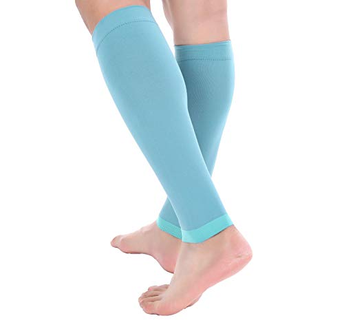 Doc Miller Compression Calf Sleeve for Men & Women, 20-30mmHg - color: Teal, size: Small REGULAR