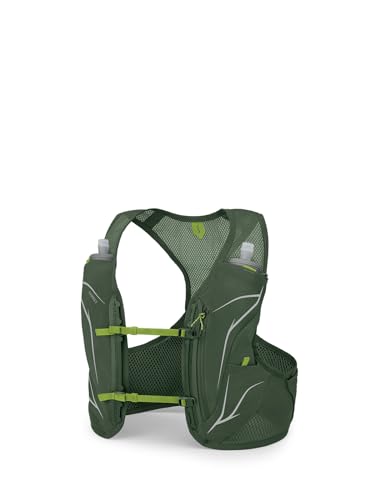 Osprey Duro LT Men's Running Hydration Vest with Hydraulics Soft Flasks - color: Seaweed Green/Limon