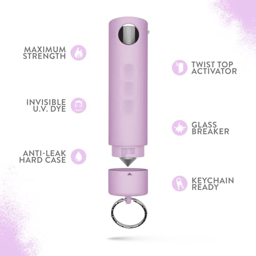 Guard Dog Security Pepper Spray Self-Defense with Window Breaker, Car Safety Tool, Police Strength Protection, 16 Feet Range, Pepper Spray Keychain Easy Carry & Fast Access