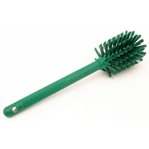 SPARTA 12 Inch Bottle Brush with Polyester Bristles and Plastic Handle, Color Coded, Large Round Head Cleaner for Bottles Jars and Food Service Equipment, Green - color: Gray
