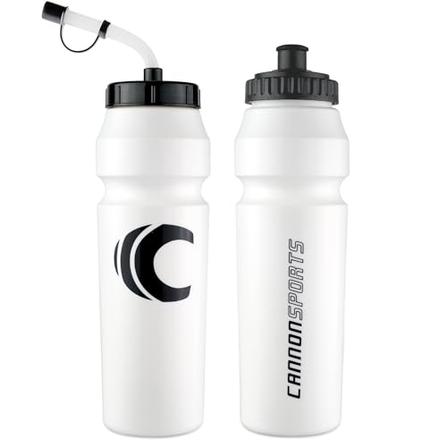 Cannon Sports 1 Liter Sports Water Bottle, 2 Lids, BPA-Free (White) - color: White