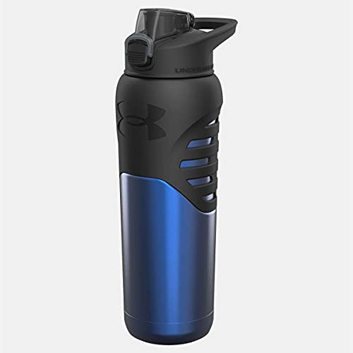 Under Armour 24Oz Stainless Steel Water Bottle, Insulated, Carabiner Easy Carry Hook, Leak Proof, Kids & Adults, All Sports, Gym - color: Royal