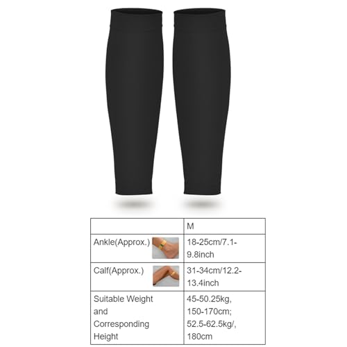 Compression Socks, 20-30mmHg Calf Compression Sleeves, Footless Compressed Socks for Varicose Veins, Shin Splints, Edema Recovery Maternity, Cycling Running Travel, Women & Men - color: Black, size: XL