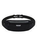 WATERFLY Running Belt Slim Breathable Back Pad 4-Pocket Runners Pouch - color: Black, size: Medium