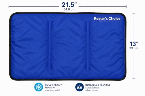 Rester's Choice Extra-Large Gel Ice Pack (13" x 21.5") - Reusable, Flexible, Durable - Ideal for Back, Shoulder, Knee (Blue, 1 Pack, X-Large) - color: Blue, size: 13x21.5 Inch (Pack of 1)