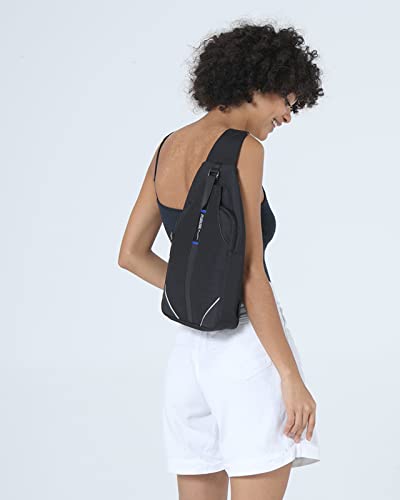 WATERFLY Medium Crossbody Sling Backpack Anti Theft Backpack for Traveling Chest Shoulder Bag - color: Black(medium)