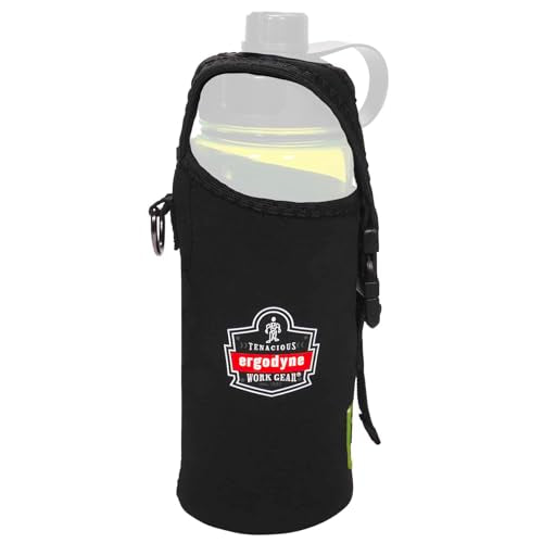Ergodyne Squids 3775L Water Bottle Holder with Belt Clip, D-Ring Attaches to Tool Lanyards,Large - size: Large