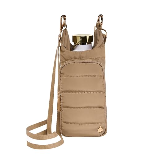 WanderFull Original HydroBag Crossbody Water Bottle Holder with Phone Pocket, Fits Water Bottles up to 32 oz - color: Khaki