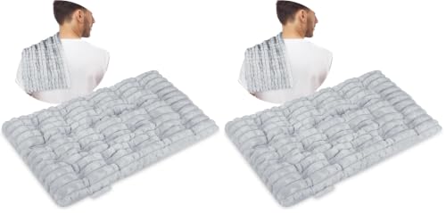 REVIX Microwave Heating Pad, 6 * 12" Multipurpose Heating Pad Microwavable with Flaxseeds for Muscles, Moist Heat Pack for Neck, Back, Knee, Gray (Pack of 2) - size: 6 x 12" (Pack of 2), style: Gray