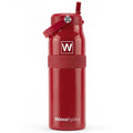 32 oz Insulated Water Bottle with Straw, Leakproof Stainless Steel Bottle with Handle, Non-Slip Silicone Sleeve, Internal Markings, Dishwasher Safe for Travel, Gym, Sports, Red - color: Red