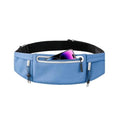 Running Belt Fanny Pack:3 Pocket Waist Bag for Men Women Workout Exercise Fitness Phone Holder Fits All Phones - Runner Marathon Jogging Race Belt with Bib Clip (Blue) - color: Blue