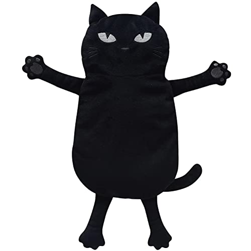 Microwave Heating Pad for Pain Relief, 17" x 9" Microwavable Heating Pads for Cramps, Back Pain, Neck Shoulder, Muscles, Knee, Joints, Natural Heat Pack Moist Heat, Black Cat - size: Medium Black cat - 1