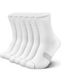 3 Pairs Running Compression Socks for Men & Women Crew Socks with Cushion - color: White (3 Pairs), size: X-Large