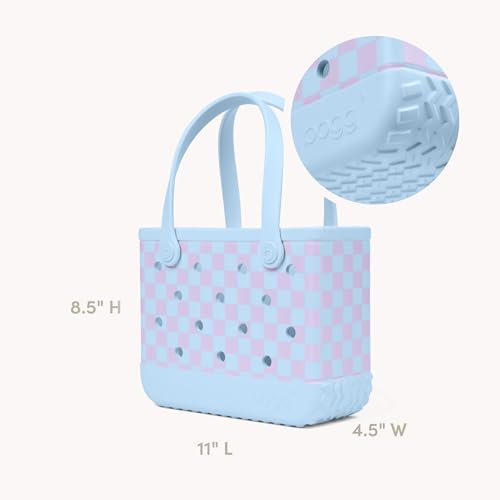 BOGG BAG Bitty Small Tote – 11” x 8.5” x 4.5” – Essential Bags for Beach, Pool, Boat, Sports, Tailgating, Cruise, Travel - color: Checker Out