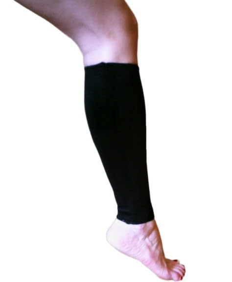 Alpha Medical Calf and Shin Sleeve -Graduated Compression -Cool Elastic - color: Black, size: XXX-Large