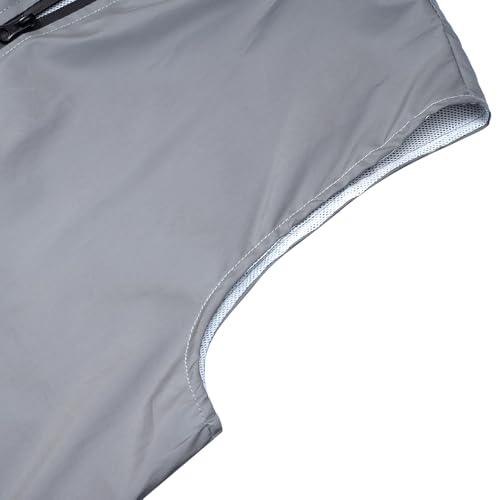Men's Four Seasons Can Be Used for Outdoor Night Running, Cycling, Night Shiny Vest Couple Sleeveless Jacket - size: Large